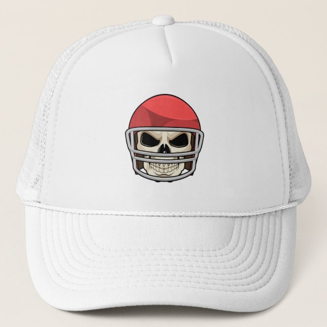 Skull Football Helmet Trucker Hat (Front)