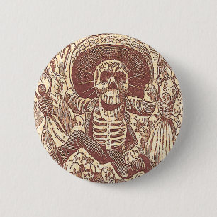 Skull from Oaxaca, La Calavera Oaxaqueña 2 Inch Round Button