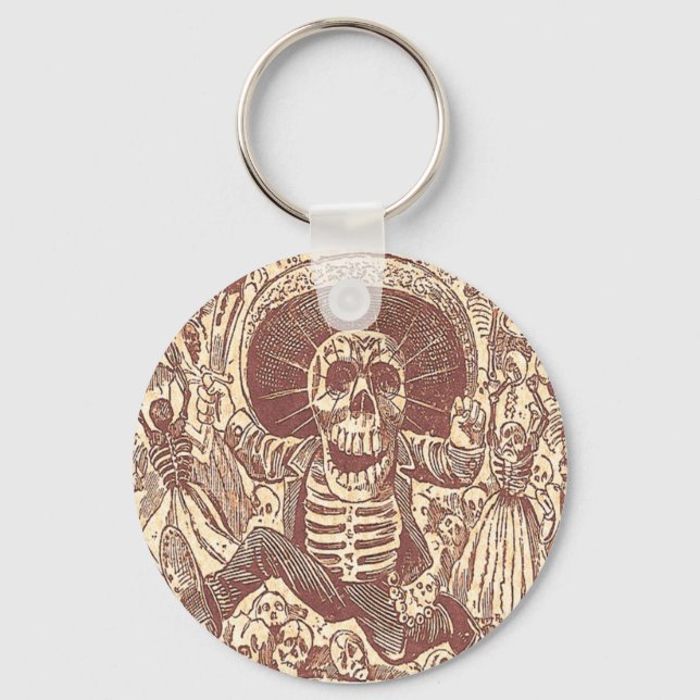Skull from Oaxaca, La Calavera Oaxaqueña Keychain (Front)