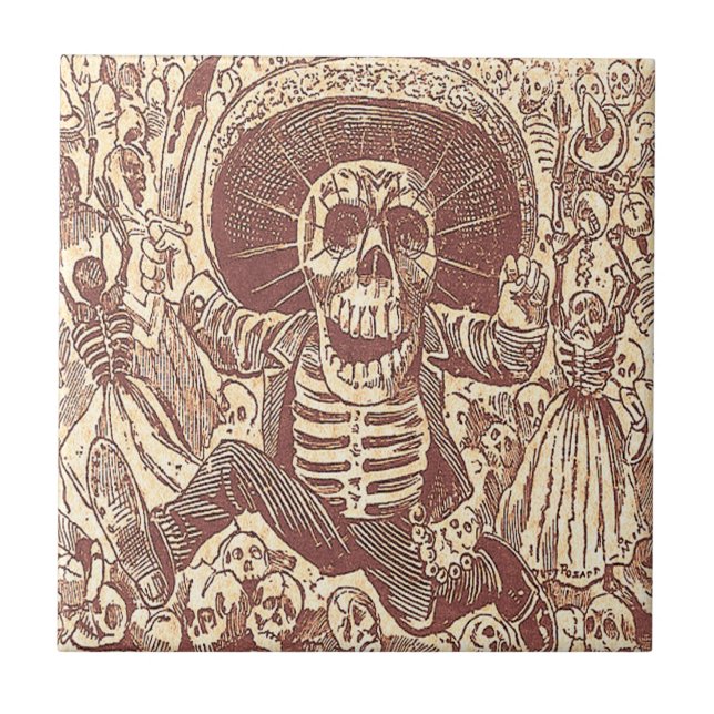 Skull from Oaxaca, La Calavera Oaxaqueña Tile (Front)