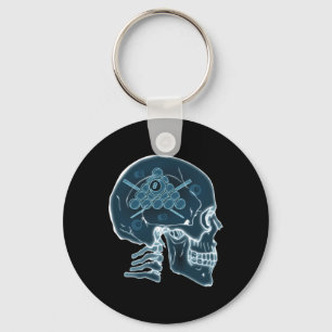 Skull Funny Billiards Pool Player Sports Snooker 8 Keychain