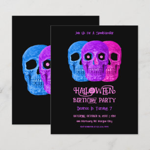 Skull Funny Gothic Pink Halloween Birthday Budget