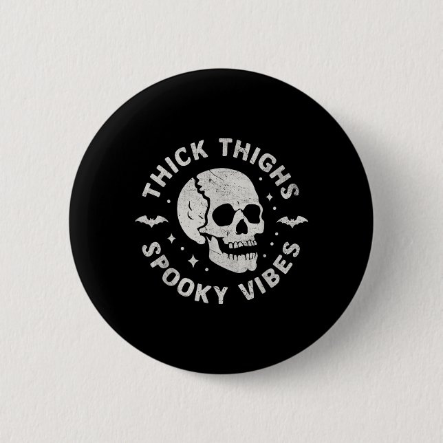 Skull Funny Halloween 2 Inch Round Button (Front)