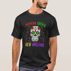 Skull Funny Mardi Gras Carnival Party New Orleans T-Shirt