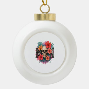 Skull Funny Mother Ceramic Ball Christmas Ornament