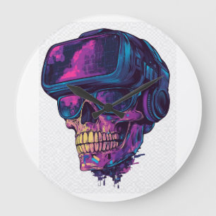 Skull Gamer Mode Large Clock