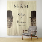 Skull Gay Mr And Mr Vintage Retro Sepia Backdrop