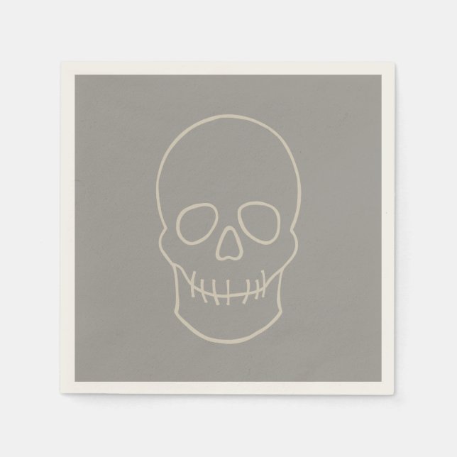 Skull - Ghost Grey and Bone White Napkin (Front)