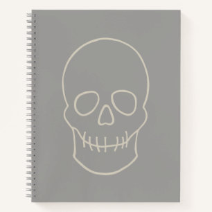 Skull - Ghost Grey and Bone White Notebook