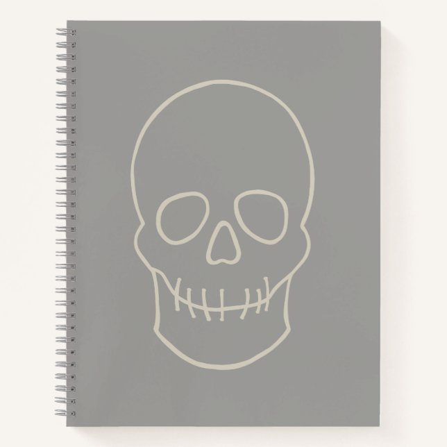 Skull - Ghost Grey and Bone White Notebook (Front)
