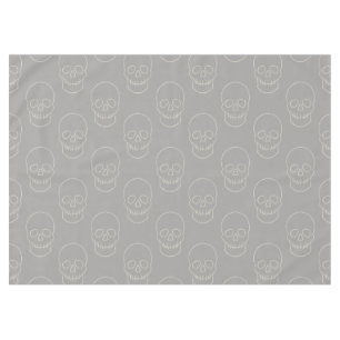 Skull - Ghost Grey and Bone White Tablecloth