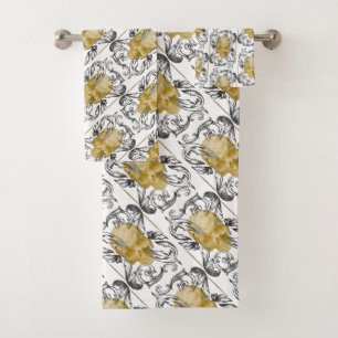 skull Gold vintage Bath Towel Set