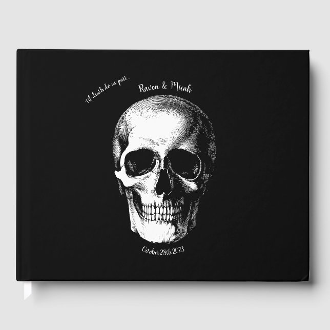 Skull Gothic Halloween Wedding Guest Book (Front)