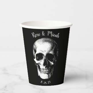 Skull Gothic Halloween Wedding Paper Plates Paper Cups