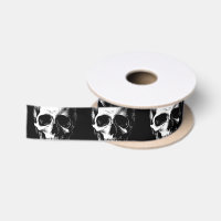 Skull Gothic Halloween Wedding Skull Ribbon
