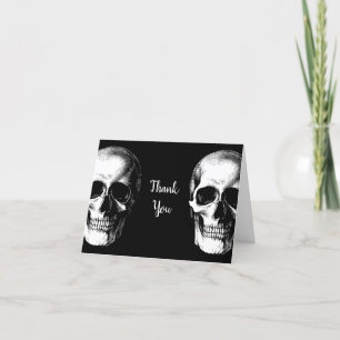 Skull Gothic Halloween Wedding Thank You Notes