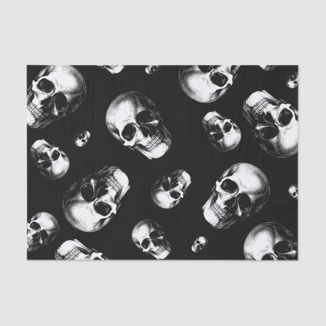 Skull Gothic Halloween Wedding Tissue Paper (Front)