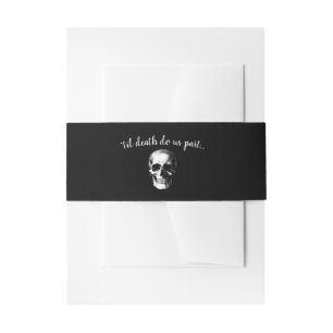 Skull Gothic Wedding Invitation Belly Band