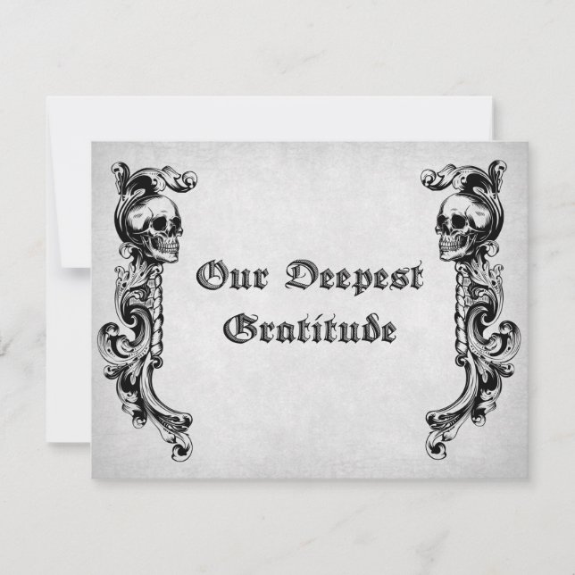 Skull Gothic Wedding Thank You Card (Front)