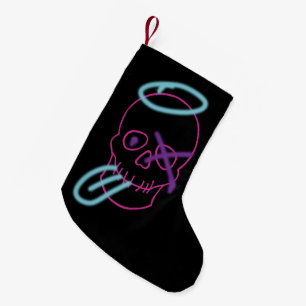 Skull graffiti - Pink, Purple, Blue and Black Small Christmas Stocking