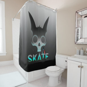 Skull Graffiti Skater Cat