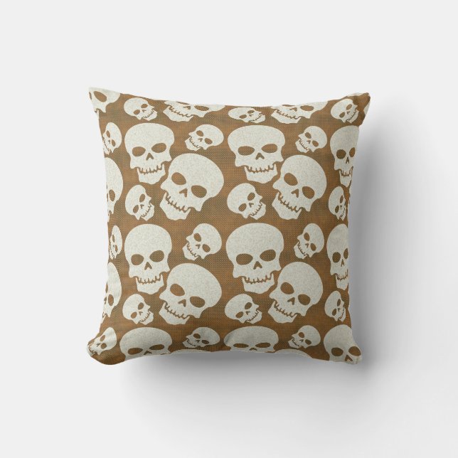 Skull Graphic Pattern Design Throw Pillow (Front)