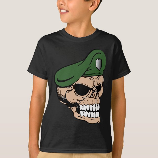 Skull Green Beret T-Shirt (Front)