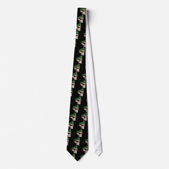 Skull Green Beret Tie (Front)