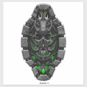 skull Grenn bio spark Custom-Cut Vinyl Sticker