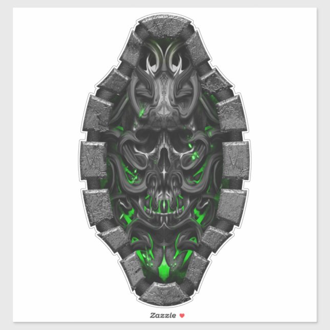 skull Grenn bio spark Custom-Cut Vinyl Sticker (Sheet)
