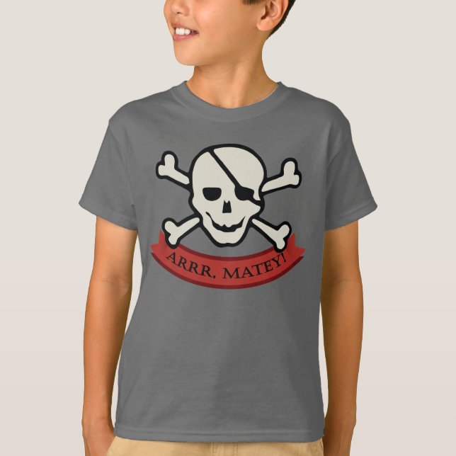 Skull - Grey Kids' Basic Hanes Tagless T-Shirt (Front)