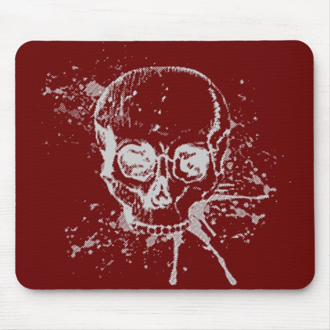 skull - grey mouse pad (Front)