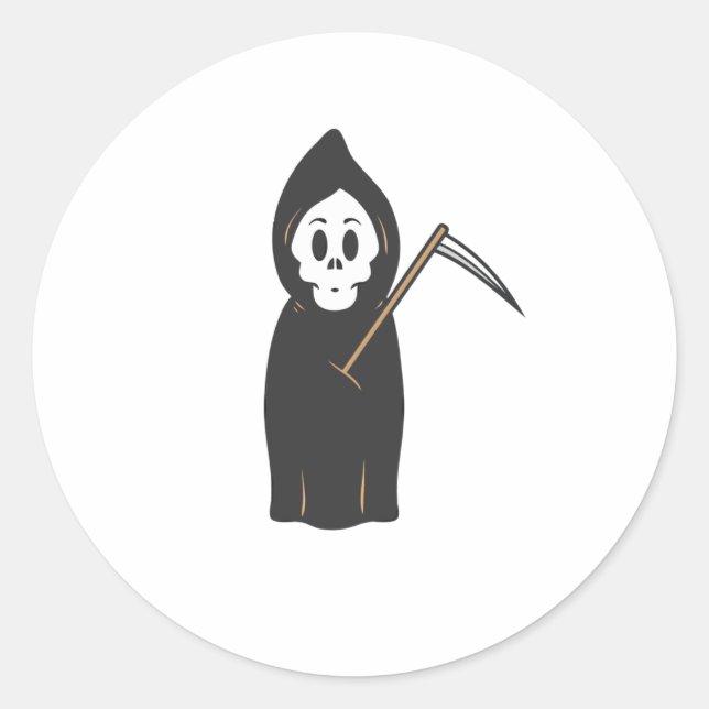 Skull Grimreaper Classic Round Sticker (Front)