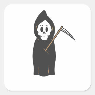 Skull Grimreaper Square Sticker