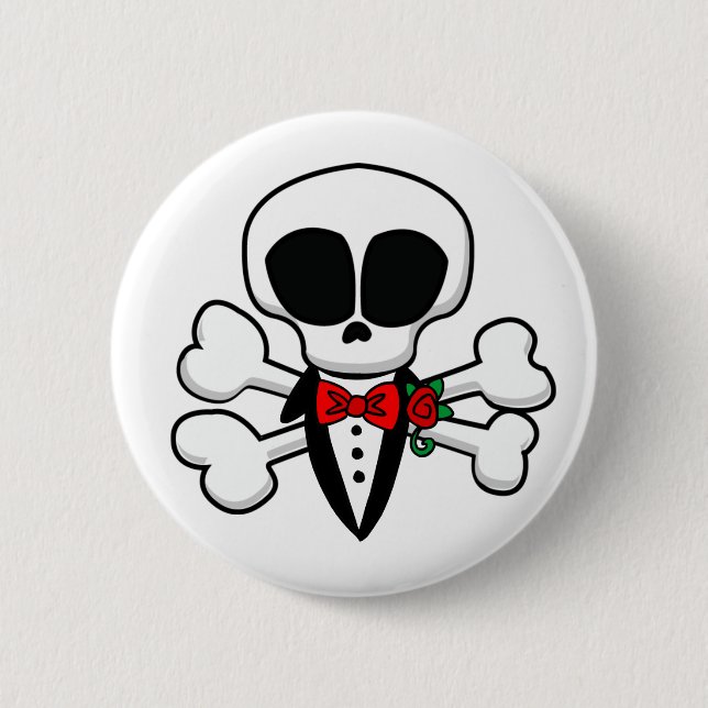 Skull Groom Fully Customizable 2 Inch Round Button (Front)
