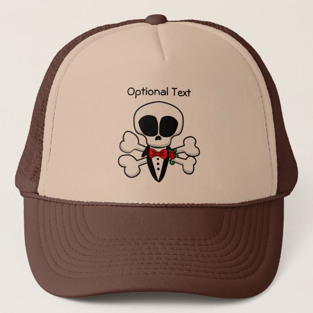 Skull Groom Fully Customizable Trucker Hat (Front)