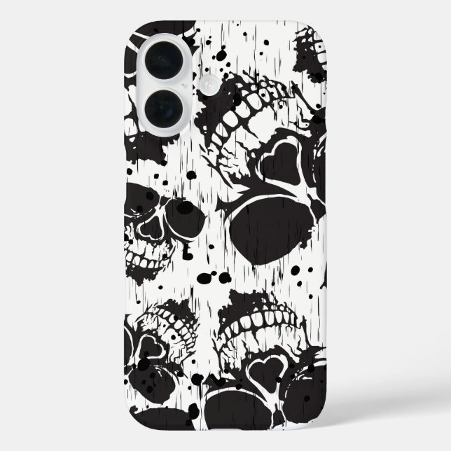 Skull grunge seamless black pattern Case-Mate iPhone case (Back)