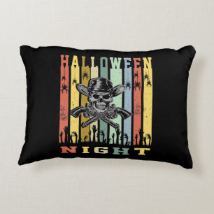 Skull Gun, Halloween Night Accent Pillow