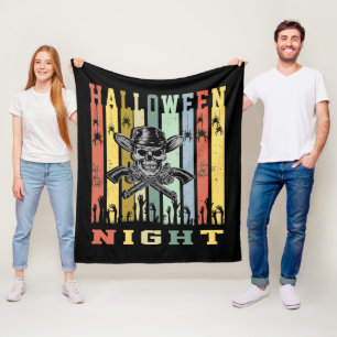 Skull Gun, Halloween Night Fleece Blanket