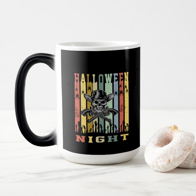 Skull Gun, Halloween Night Magic Mug (With Donut)