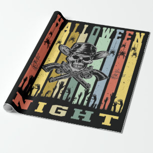 Skull Gun, Halloween Night Wrapping Paper