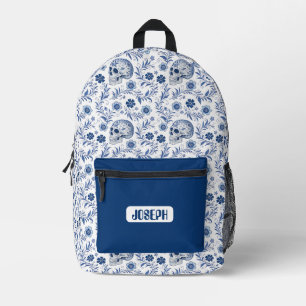Skull Gzhel Pattern Personalized Backpack