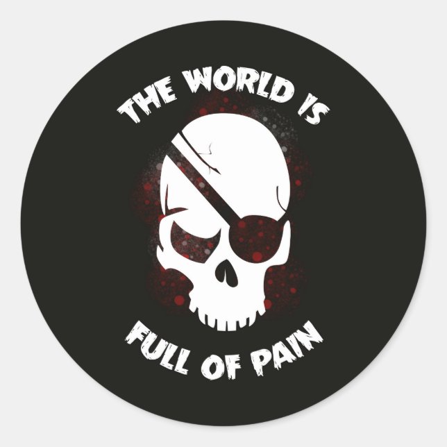 Skull Halloween Dark Black Scary Classic Round Sticker (Front)