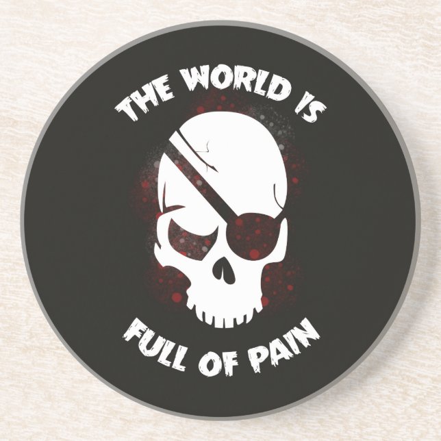 Skull Halloween Dark Black Scary Coaster (Front)