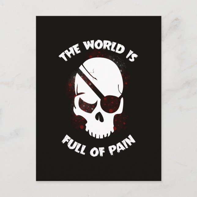 Skull Halloween Dark Black Scary Postcard (Front)