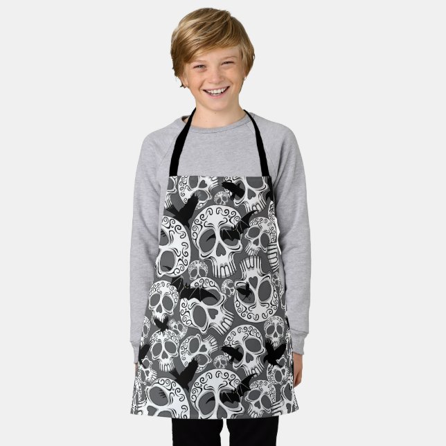 Skull Halloween Decorative Calaveras Apron (Worn)