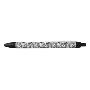 Skull Halloween Decorative Calaveras Black Ink Pen