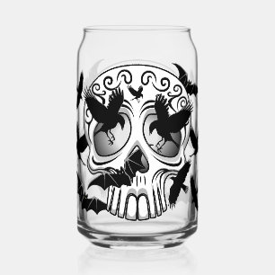 Skull Halloween Decorative Calaveras Can Glass