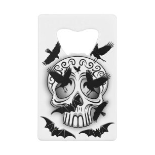 Skull Halloween Decorative Calaveras Credit Card Bottle Opener