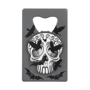 Skull Halloween Decorative Calaveras Credit Card Bottle Opener